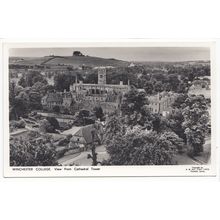 Winchester College View from Cathedral Tower Hampshire A W Kerr Postcard