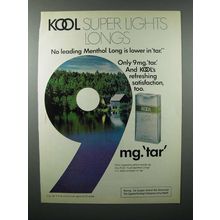 1978 Kool Super Lights Longs Cigarette Ad!