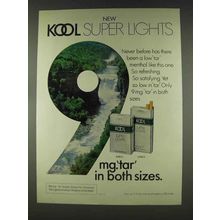 1978 Kool Cigarettes Ad - Super Lights