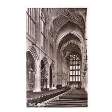 BATH ABBEY, SOMERSET used vintage postcard 1957 postmark =