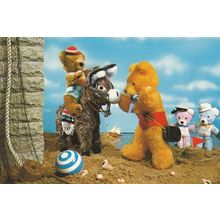 Teddy Fighting Toy Pony Postcard