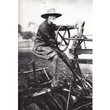 New York Landworker WW1 Farming Lady in Land Award Winning Real Photo Postcard