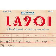 Harstad Norway 1960s Vintage QSL Radio Card