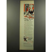 1953 Pitney-Bowes Postage Meter Ad - What has she got