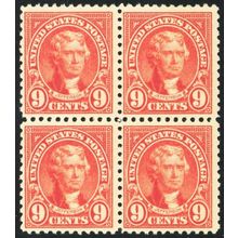 561, Mint NH 9¢ Well Centered Block CV $100 - Stuart Katz