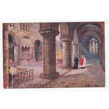 St Bartholomew the Great Church London C Payne Art Postcard Defco Series