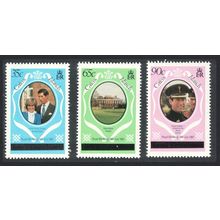 Caicos Is. Charles and Diana Royal Wedding 3v London 1981 MNH SG#8A-10A