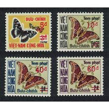 South Vietnam Butterflies Postage Due 4v Ovpted 1974 MH SG#SD470k-SD470n