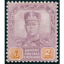 Johore 1912 2c dull purple & orange SG79 unused