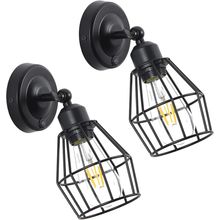 12V LED RV Wall Sconce Light Fixture with Switch and Metal Cage Shade, RV LED Be