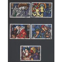 LOT#450 – GB QEII 1992 CHRISTMAS “STAINED GLASS WINDOWS” STAMP SET FDI, F/USED