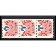 CVP31 39c Shield Very Fine MNH Dry Gum Strip of 3 PA5216