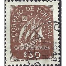 PORTUGAL, SHIP, 15th C Caravel, brown 1943, 30c