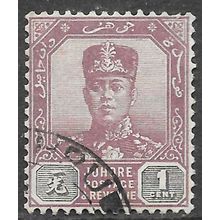 JOHORE SULTAN SIR IBRAHIM MALAYA 1922 1c SG103 103 SG USED WMK MSCA
