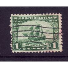 USA 1920 SG 556 1c GREEN THE MAYFLOWER FINE USED #4