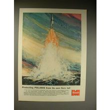 1963 Monsanto Polaris Missile Ad - Fiery Tail