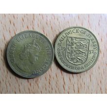 Jersey 1957 Elizabeth ll 1/4th of a Shilling Coin