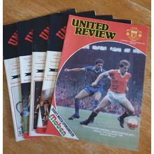 X 5 Manchester United Vintage Football Programmes. No's 6/18/19/20/21