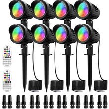 MEIKEE 7W RGB Landscape Lights, DC/AC 12V 24V Low Voltage Landscape Lighting, RG