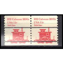 1905a 11c Railroad Caboose Fine MNH Dry Gum Pair PreCnx PA0431 (18)