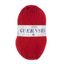 Yarn Knitting Unique Wendy Guernsey 5ply Big 100g Ball 100% British Wool Crimson