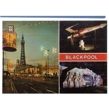 ILLUMINATIONS, BLACKPOOL multiview unused postcard golden shield =
