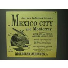 1942 American Airlines Ad - Mexico City