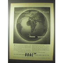1958 BOAC Airways Ad - 1000 Routes Around the World
