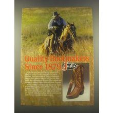 1985 Justin Chocolate Glazed Cow #1949 Boots & Belt Ad