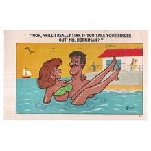 A SAPPHIRE CARD seaside humour by Quip used postcard no 54 1972 postmark