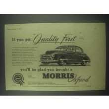 1954 Morris Oxford Car Ad - If you put Quality First