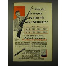 1957 Weatherby Magnum Rifles Ad - I dare you to compare any other rifle