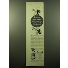 1950 Ac'cent MSG Ad - Surprising things happen when you season familiar foods