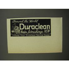 1953 Duraclean Service Ad - Around the world Duraclean keeps furnishings new