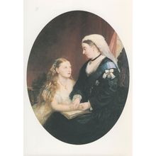 Queen Victoria & Beatrice National Portrait Gallery Painting Postcard