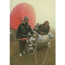 Richard Branson Virgin Airways With Hot Air Balloon Postcard