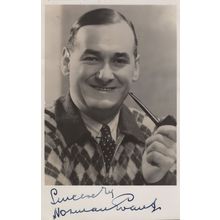 Norman Evans Comedian Old Hand Signed Pipe Smoking Photo