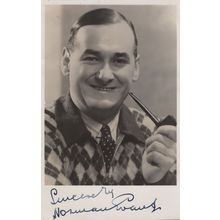 Norman Evans Comedian Old Hand Signed Pipe Smoking Photo