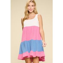 Women's Color Block Babydoll Dress