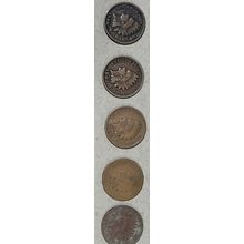 1882-1901 Indian Head Penny Coins Lot of 5
