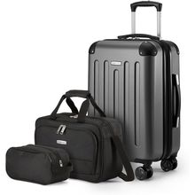 Amazon Basics 3-Piece Luggage Set, Including Carry-On Luggage (22" Expandable Ha