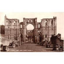 Postcard Rievaulx Abbey, Helmsley, Yorkshire. Abbey Church Looking East