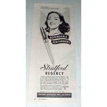 1945 Stratford Regency Pen Ad w/ Dorothy Lamour!