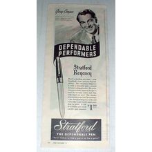 1945 Stratford Regency Pen Ad w/ Gary Cooper!