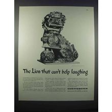 1946 Comptometer Ad - Lion Can't Help Laughing