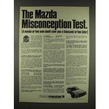 1976 Mazda Cosmo Car Ad - Misconception Test