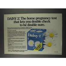 1986 Daisy 2 Pregancy test Ad - Double Check to be Double Sure