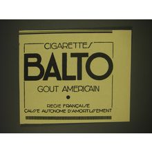1939 Balto Cigarettes Ad - in French - Cigarettes Balto Gout American