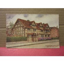 STRATFORD UPON-AVON vintage postcard Shakespeare's birthplace 1952 =