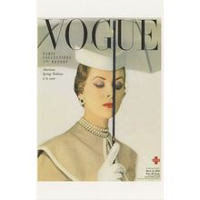 Elise Carlson 1950s Supermodel With Giant Umbrella Vogue Postcard